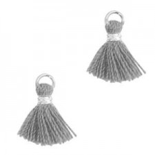 Mini Quaste Ibiza Style 1cm Silver-anthracite